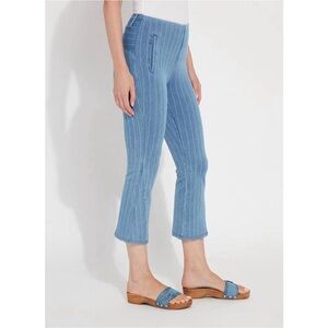 Lysse Shelli Crop Flare Striped Jeans Size Large